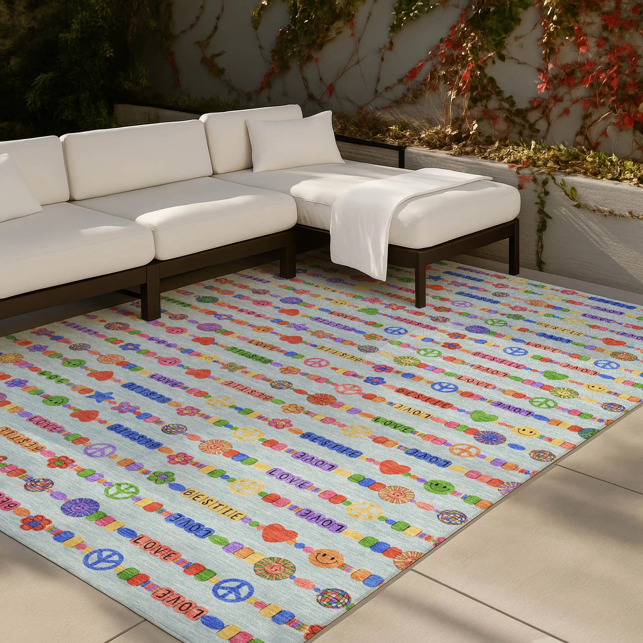 8' X 10' Sky Blue And Ivory Geometric Washable Indoor Outdoor Area Rug Homeroots Outdoor