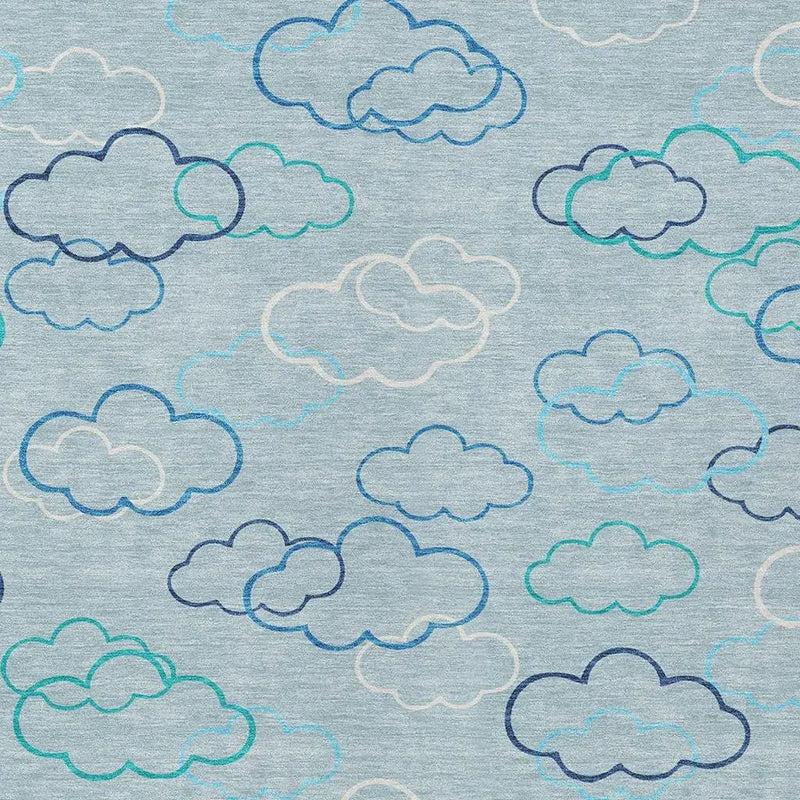 8' X 10' Sky Blue And Navy Blue Abstract Washable Indoor Outdoor Area Rug Homeroots Outdoor