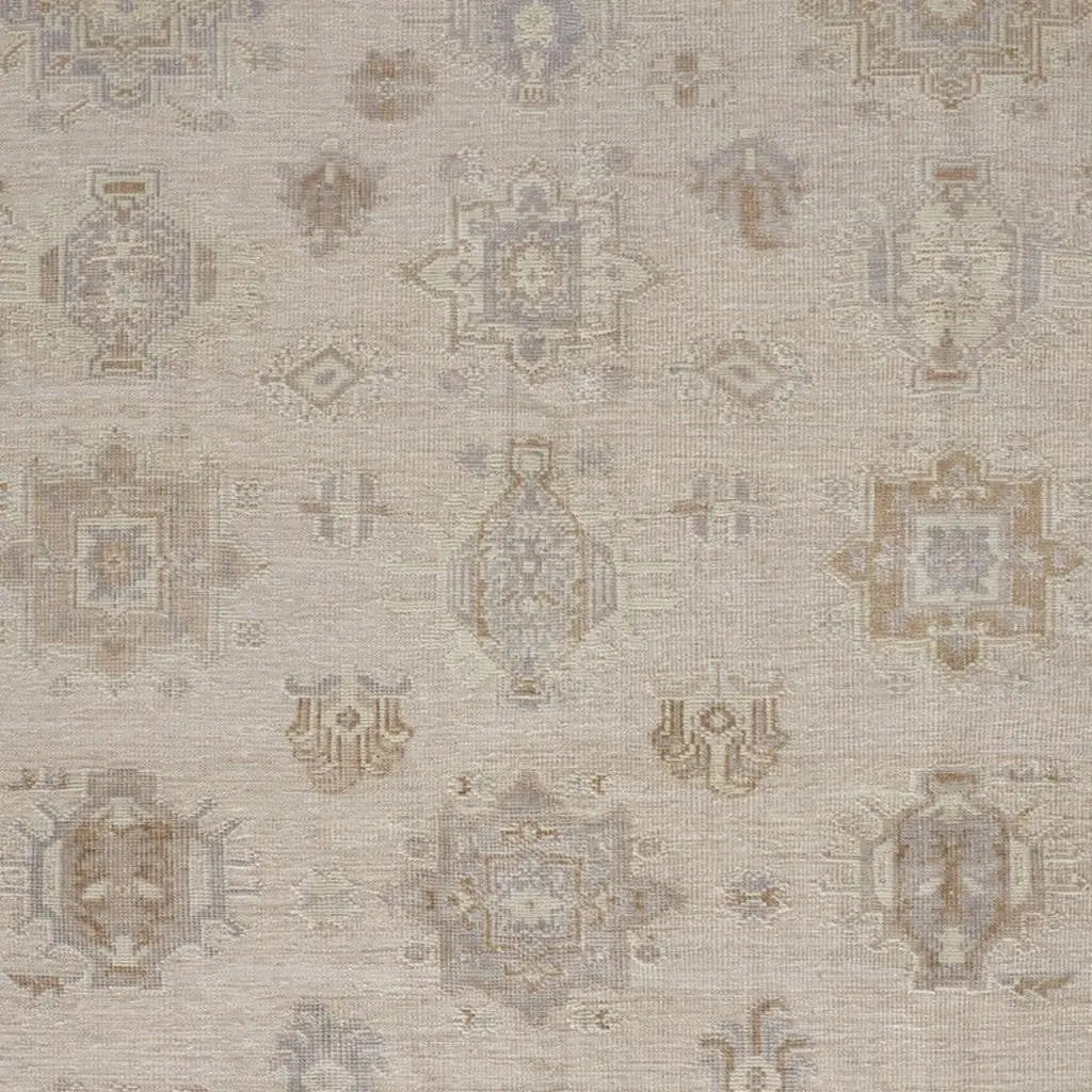 8' X 10' Tan And Brown Floral Hand Knotted Stain Resistant Area Rug Homeroots Outdoor