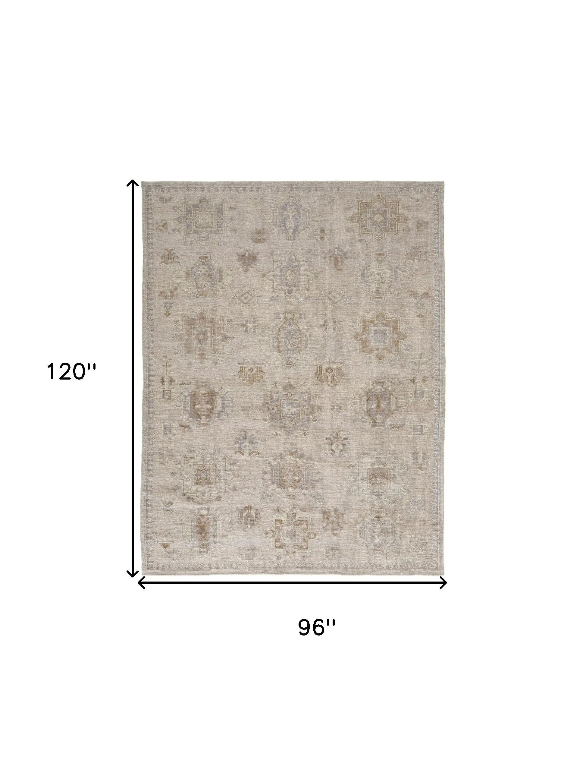 8' X 10' Tan And Brown Floral Hand Knotted Stain Resistant Area Rug Homeroots Outdoor