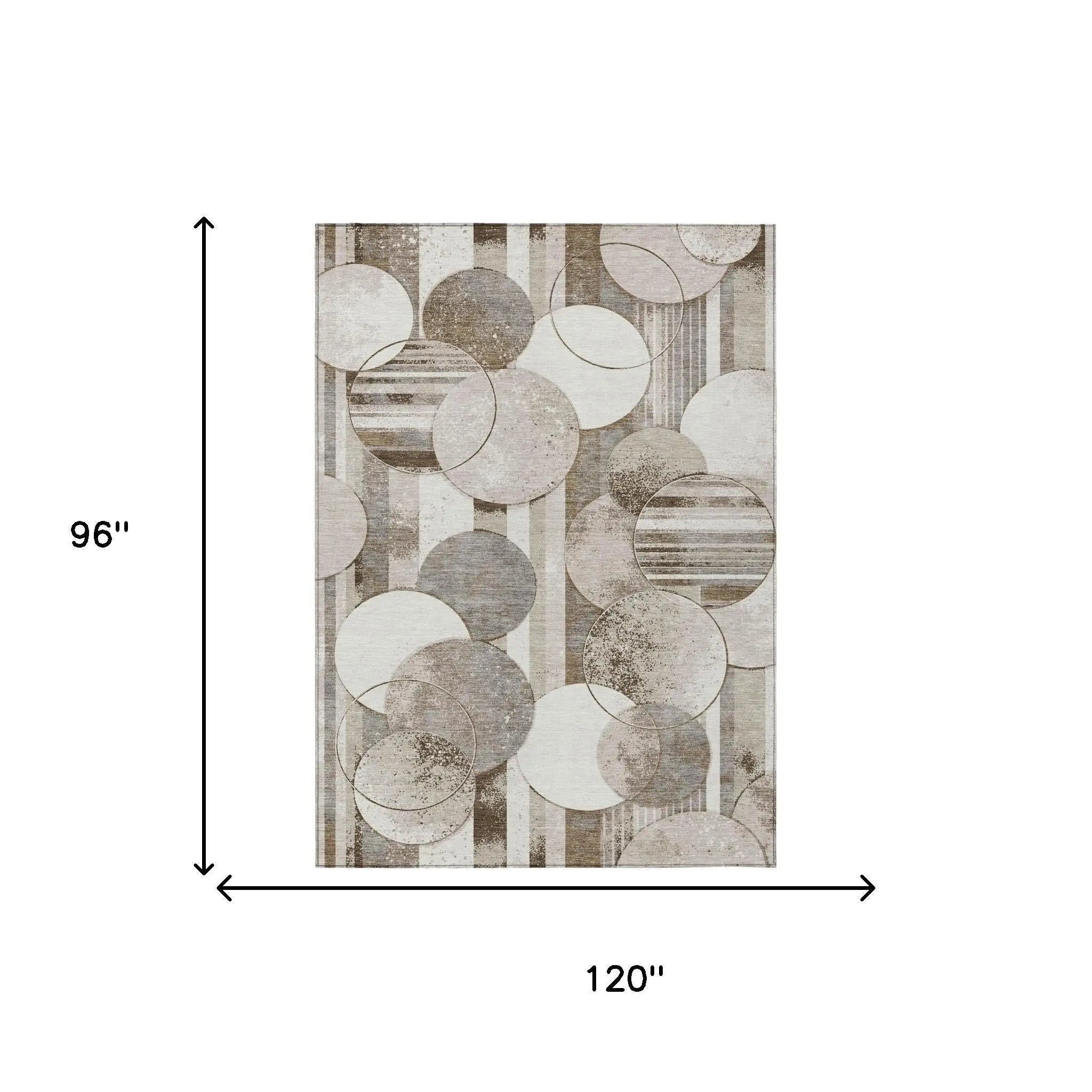 8' X 10' Tan And Brown Geometric Washable Indoor Outdoor Area Rug Homeroots Outdoor