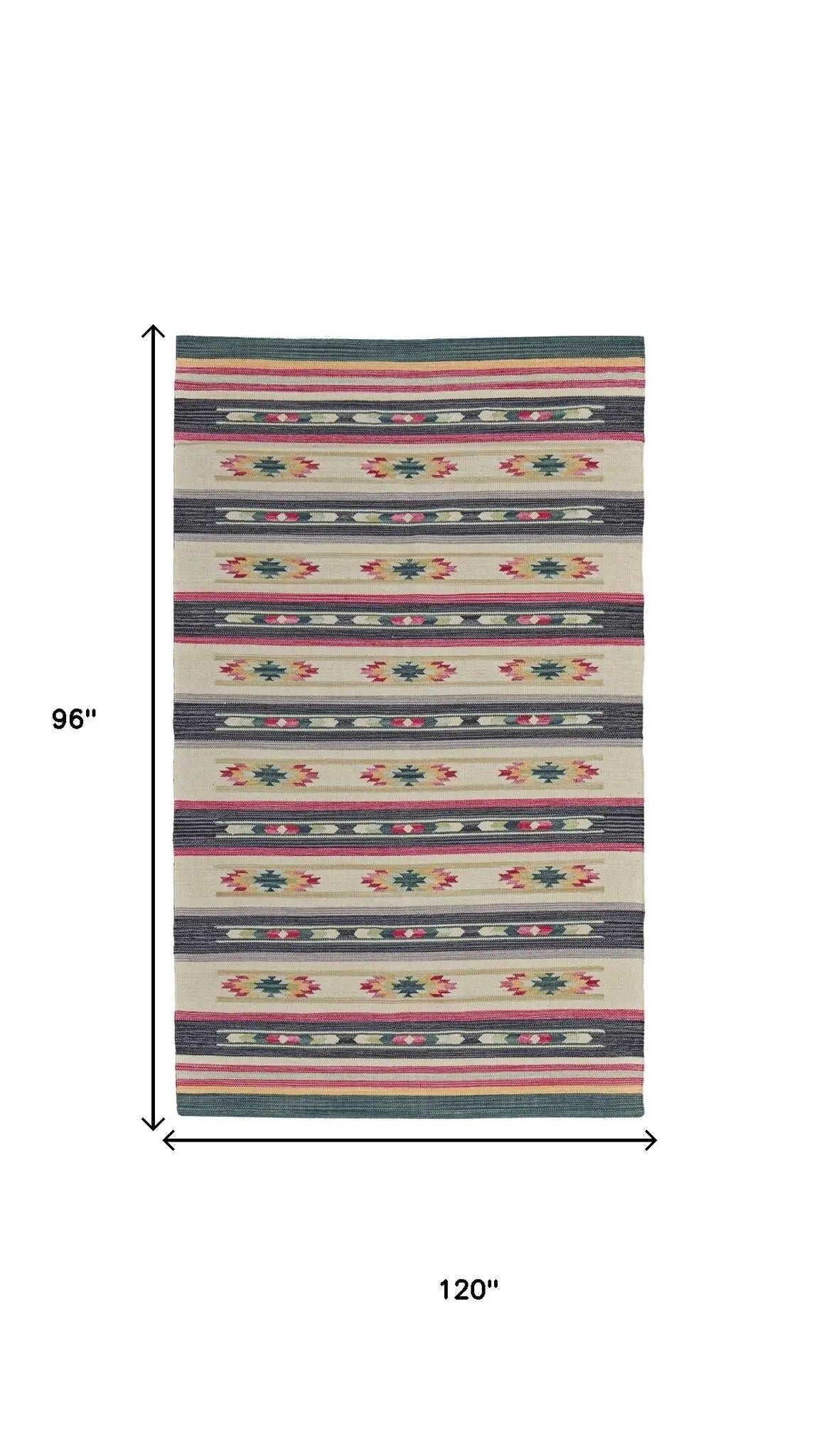 8' X 10' Tan Black And Orange Southwestern Hand Woven Area Rug Homeroots Home Decor