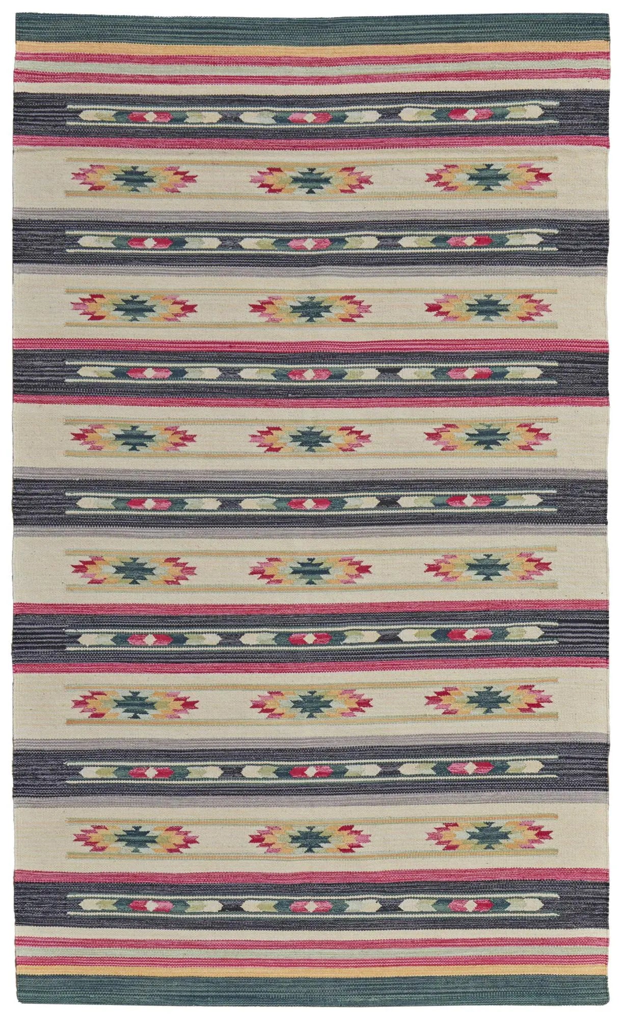 8' X 10' Tan Black And Orange Southwestern Hand Woven Area Rug Homeroots Home Decor