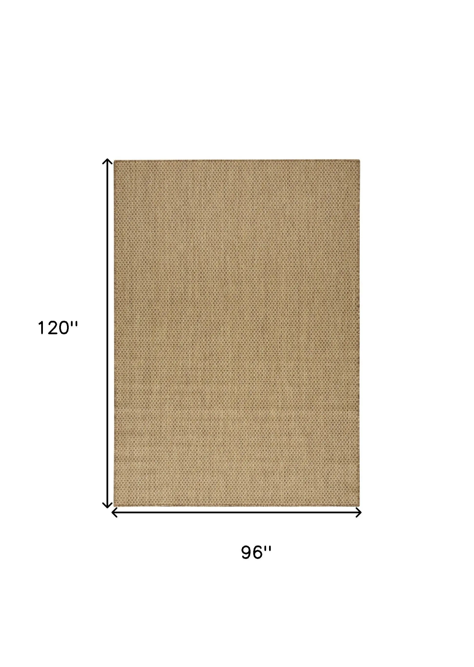 8' X 10' Tan Geometric Indoor Outdoor Area Rug Homeroots Outdoor