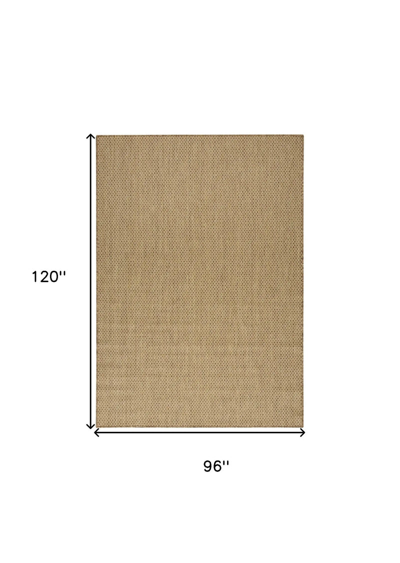 8' X 10' Tan Geometric Indoor Outdoor Area Rug Homeroots Outdoor