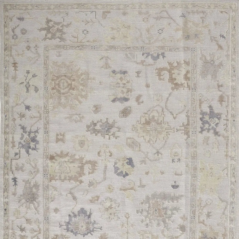 8' X 10' Tan Ivory And Orange Floral Hand Knotted Stain Resistant Area Rug Homeroots Outdoor