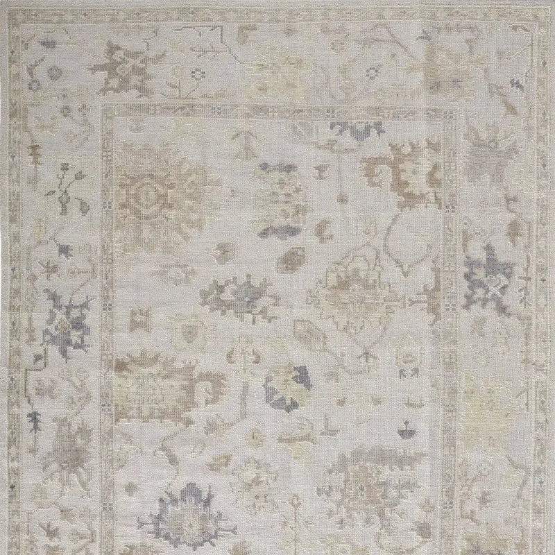 8' X 10' Tan Ivory And Orange Floral Hand Knotted Stain Resistant Area Rug Homeroots Outdoor