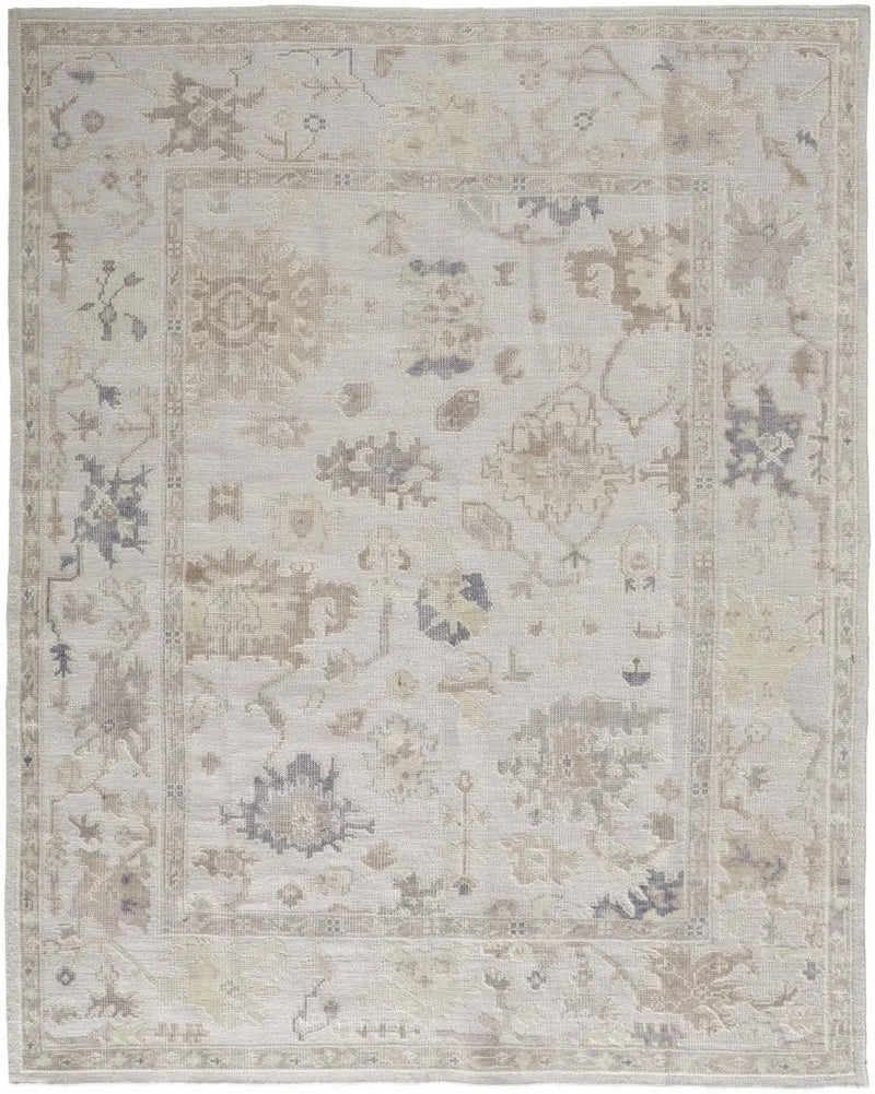 8' X 10' Tan Ivory And Orange Floral Hand Knotted Stain Resistant Area Rug Homeroots Outdoor