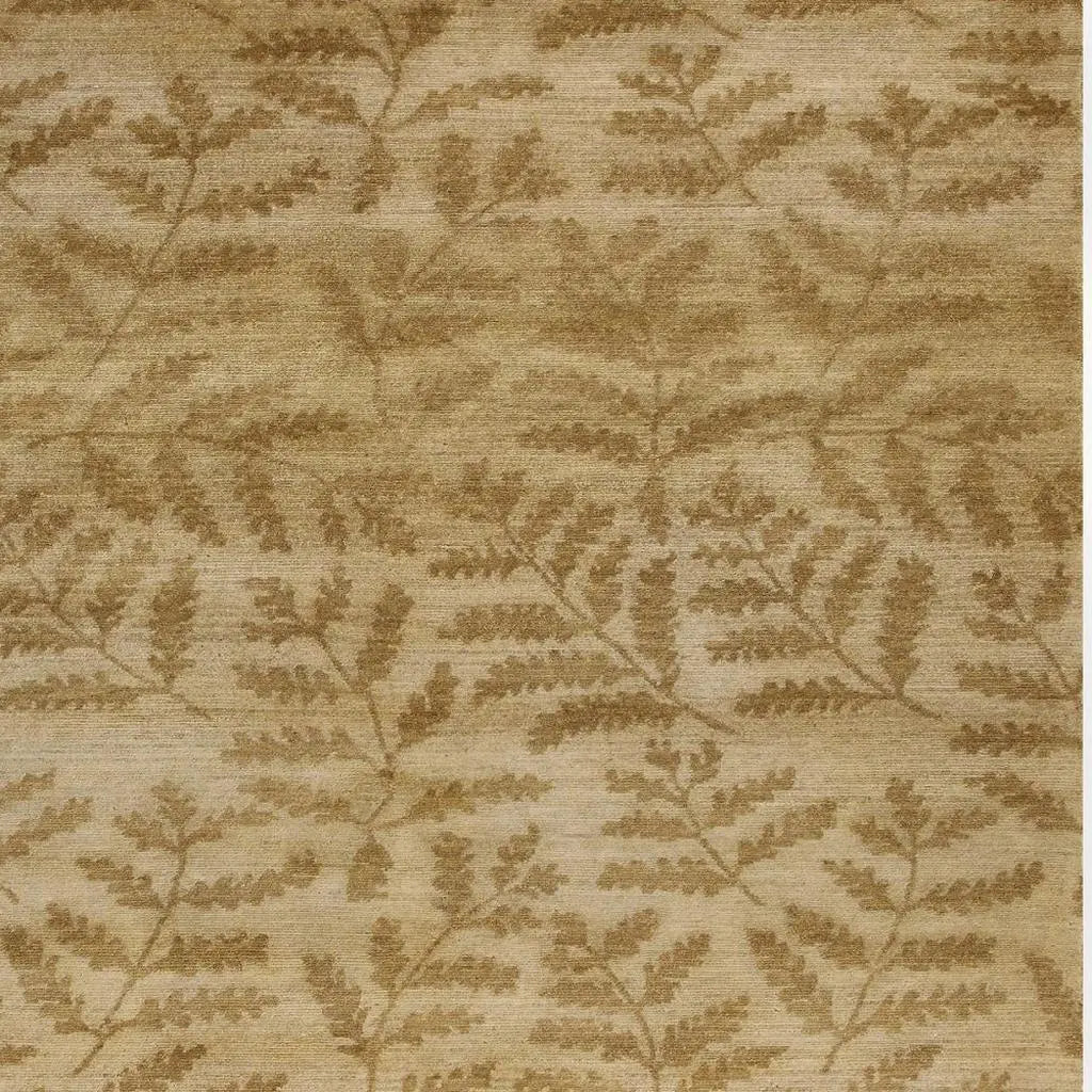8' X 10' Tan Yellow And Orange Wool Floral Hand Knotted Area Rug Homeroots Home Decor