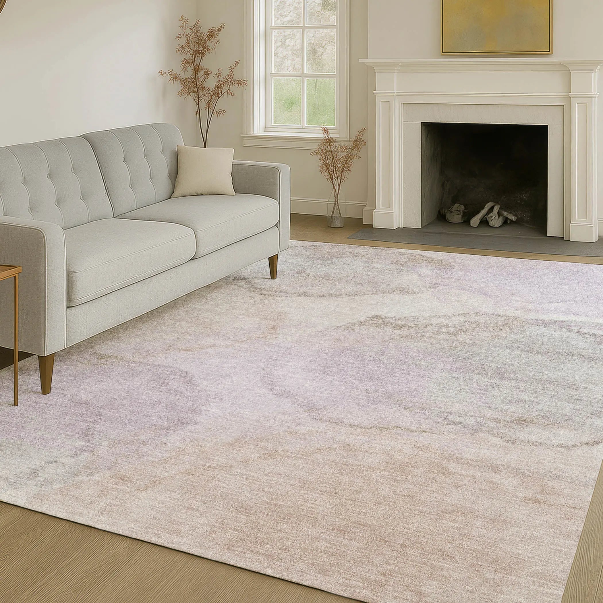 8' X 10' Taupe And Beige Abstract Washable Indoor Outdoor Area Rug Homeroots Outdoor