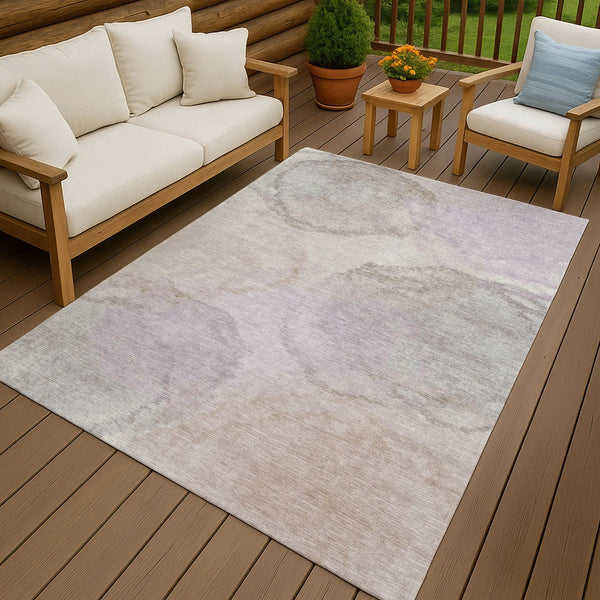 8' X 10' Taupe And Beige Abstract Washable Indoor Outdoor Area Rug Homeroots Outdoor