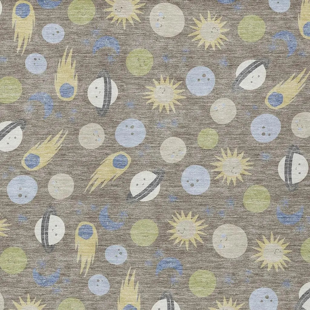 8' X 10' Taupe And Beige Geometric Washable Indoor Outdoor Area Rug Homeroots Outdoor