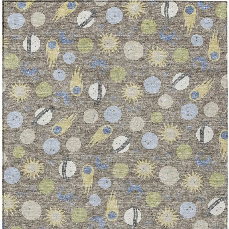 8' X 10' Taupe And Beige Geometric Washable Indoor Outdoor Area Rug Homeroots Outdoor