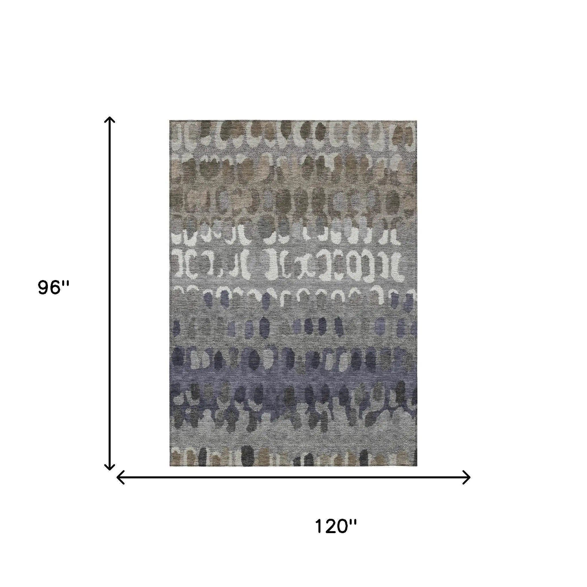 8' X 10' Taupe And Beige Geometric Washable Indoor Outdoor Area Rug Homeroots Outdoor