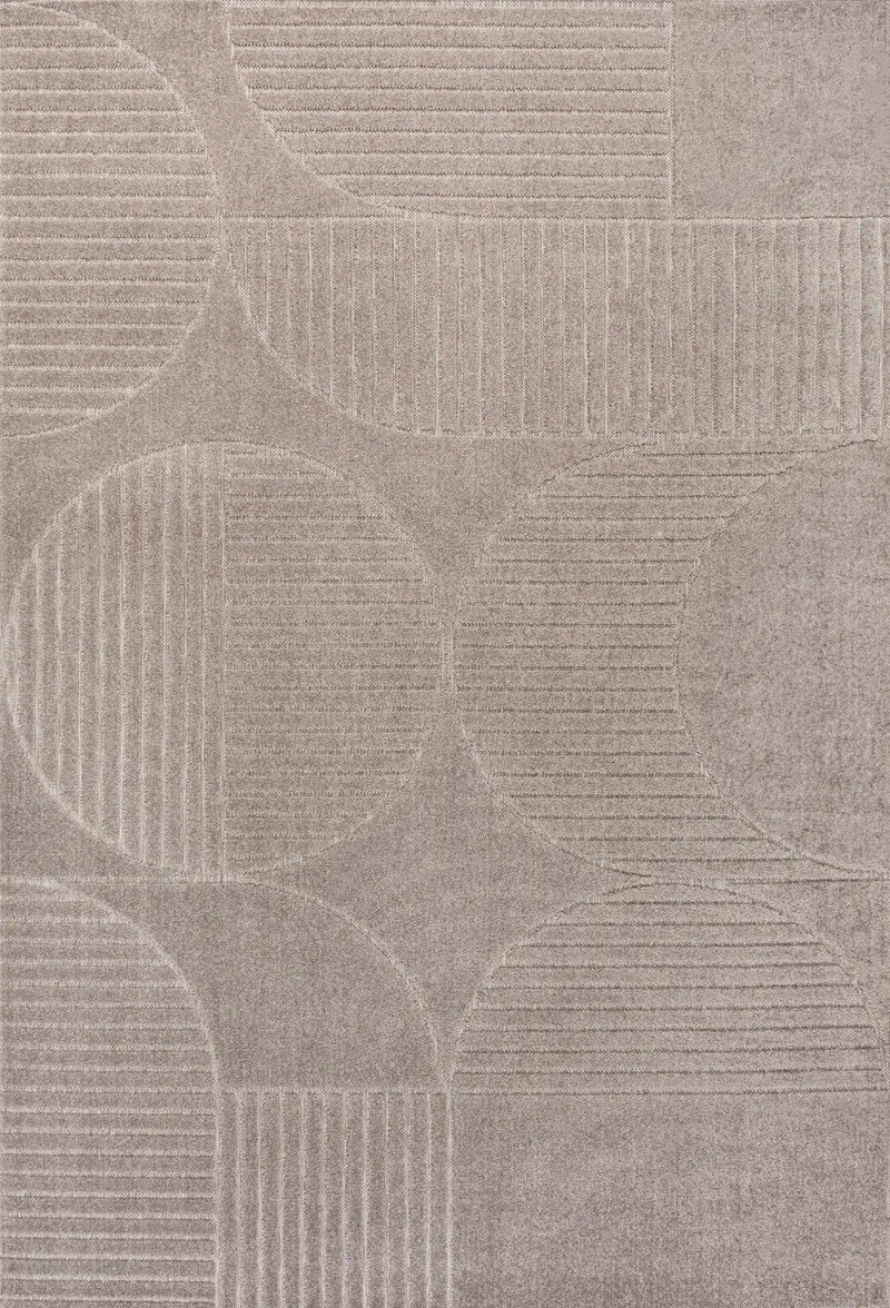 8' X 10' Taupe And Beige Striped Indoor Outdoor Area Rug Homeroots Outdoor