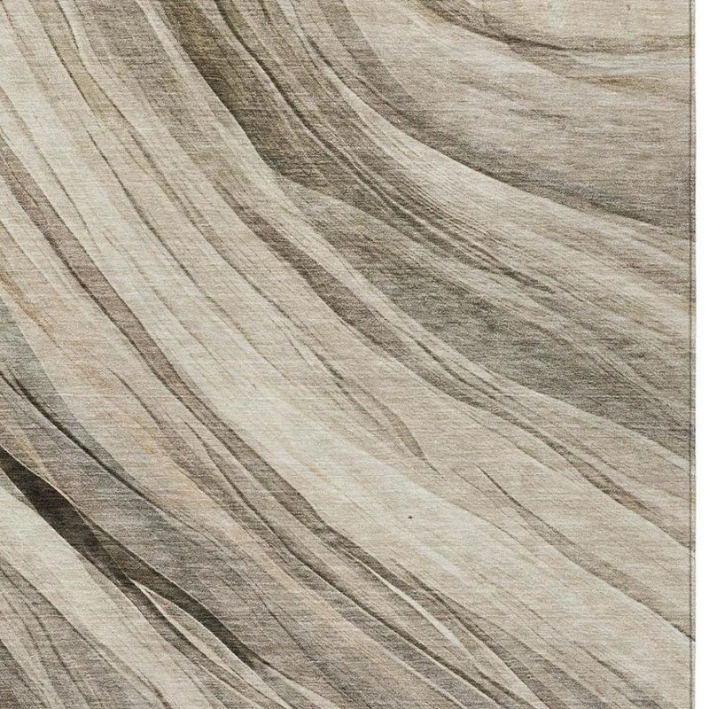 8' X 10' Taupe And Brown Abstract Washable Indoor Outdoor Area Rug Homeroots Outdoor