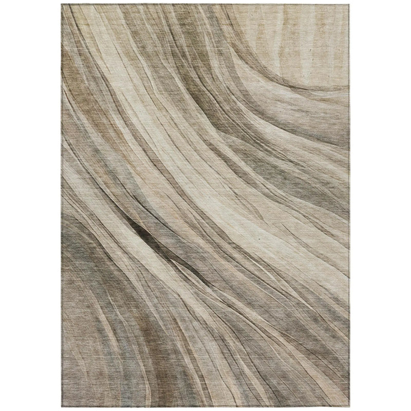 8' X 10' Taupe And Brown Abstract Washable Indoor Outdoor Area Rug Homeroots Outdoor