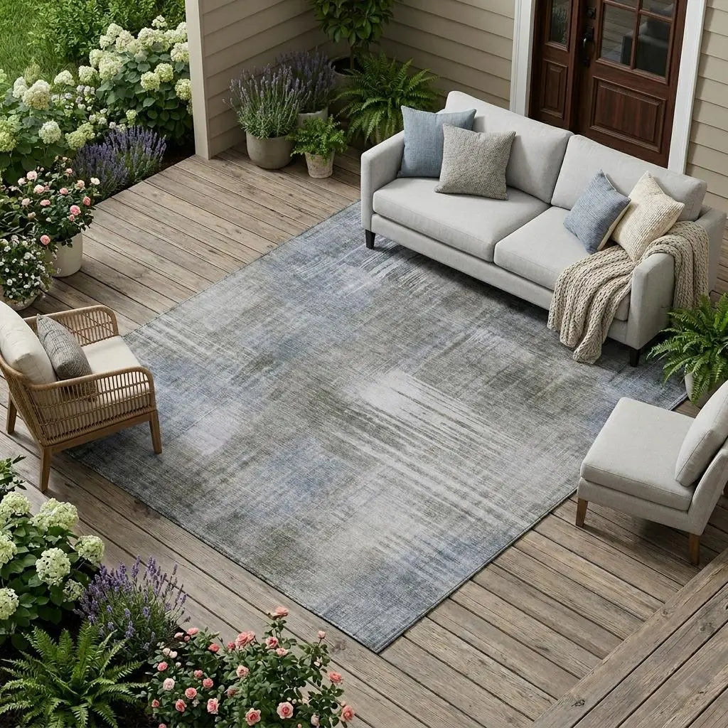 8' X 10' Taupe And Brown Abstract Washable Indoor Outdoor Area Rug Homeroots Outdoor