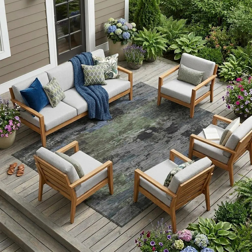 8' X 10' Taupe And Brown Abstract Washable Indoor Outdoor Area Rug Homeroots Outdoor