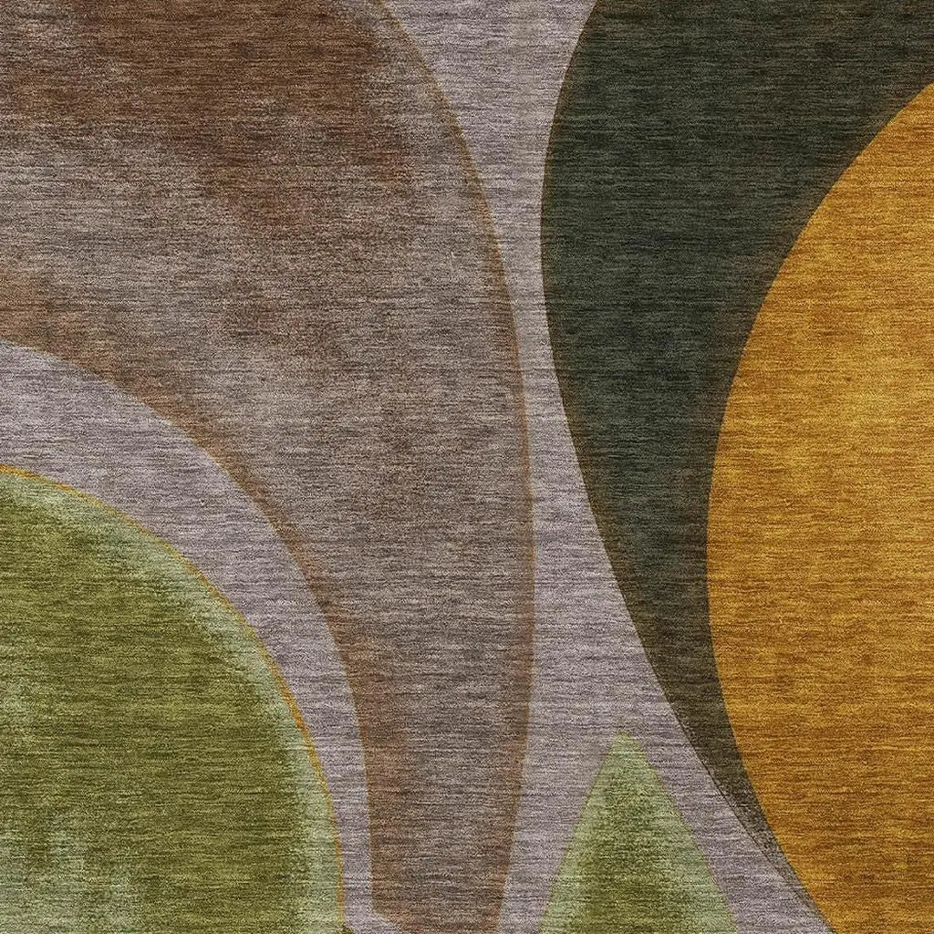8' X 10' Taupe And Brown Abstract Washable Indoor Outdoor Area Rug Homeroots Outdoor