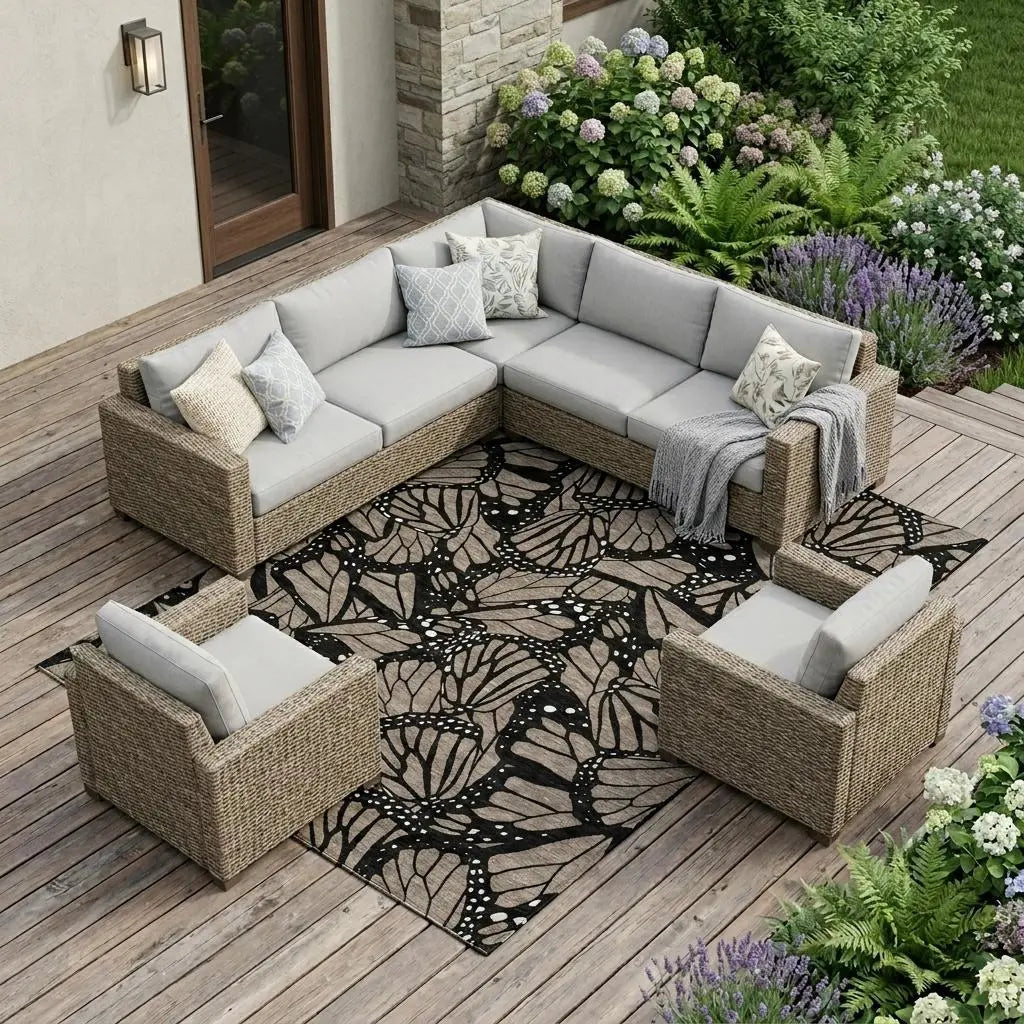8' X 10' Taupe And Brown Animal Print Washable Indoor Outdoor Area Rug Homeroots Outdoor