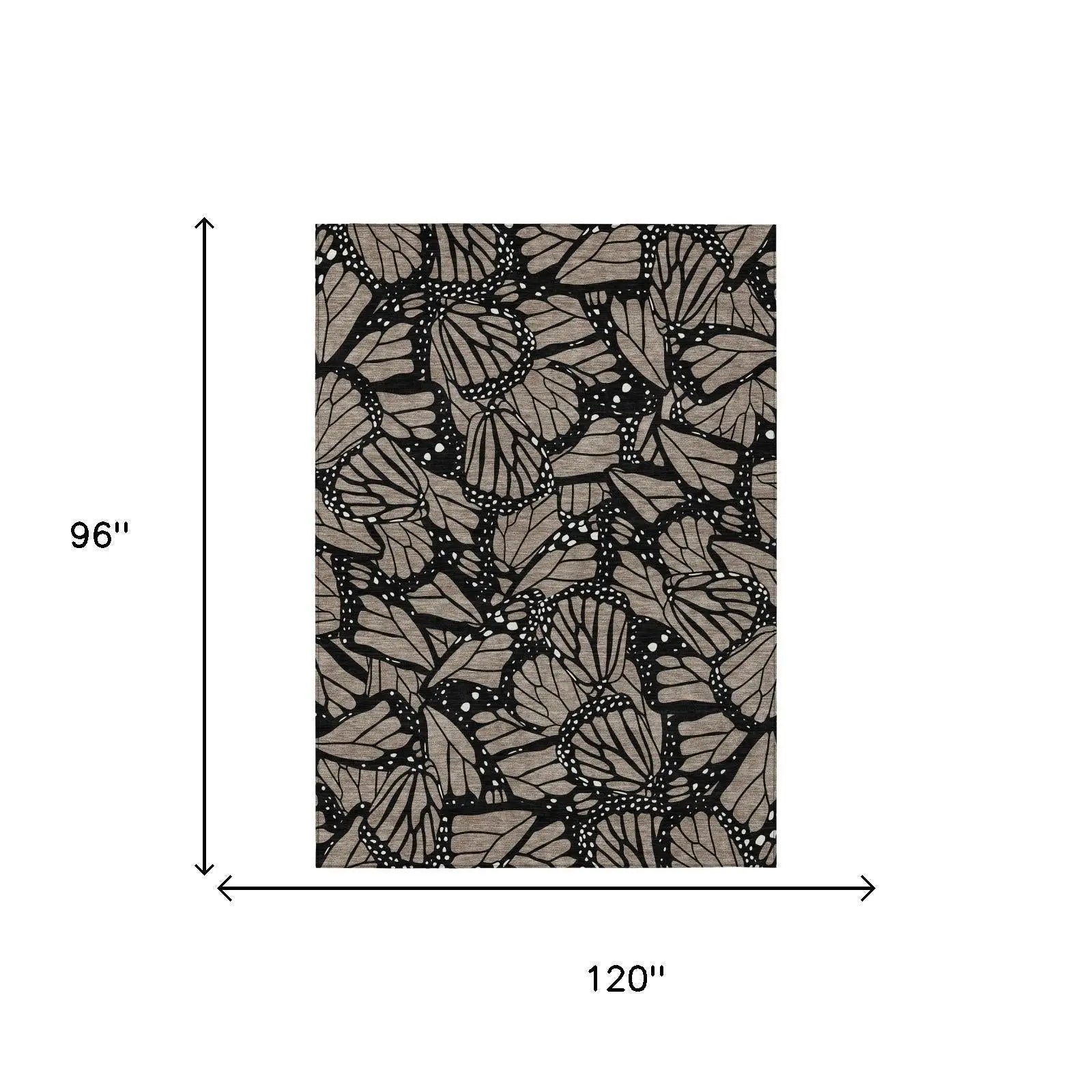 8' X 10' Taupe And Brown Animal Print Washable Indoor Outdoor Area Rug Homeroots Outdoor