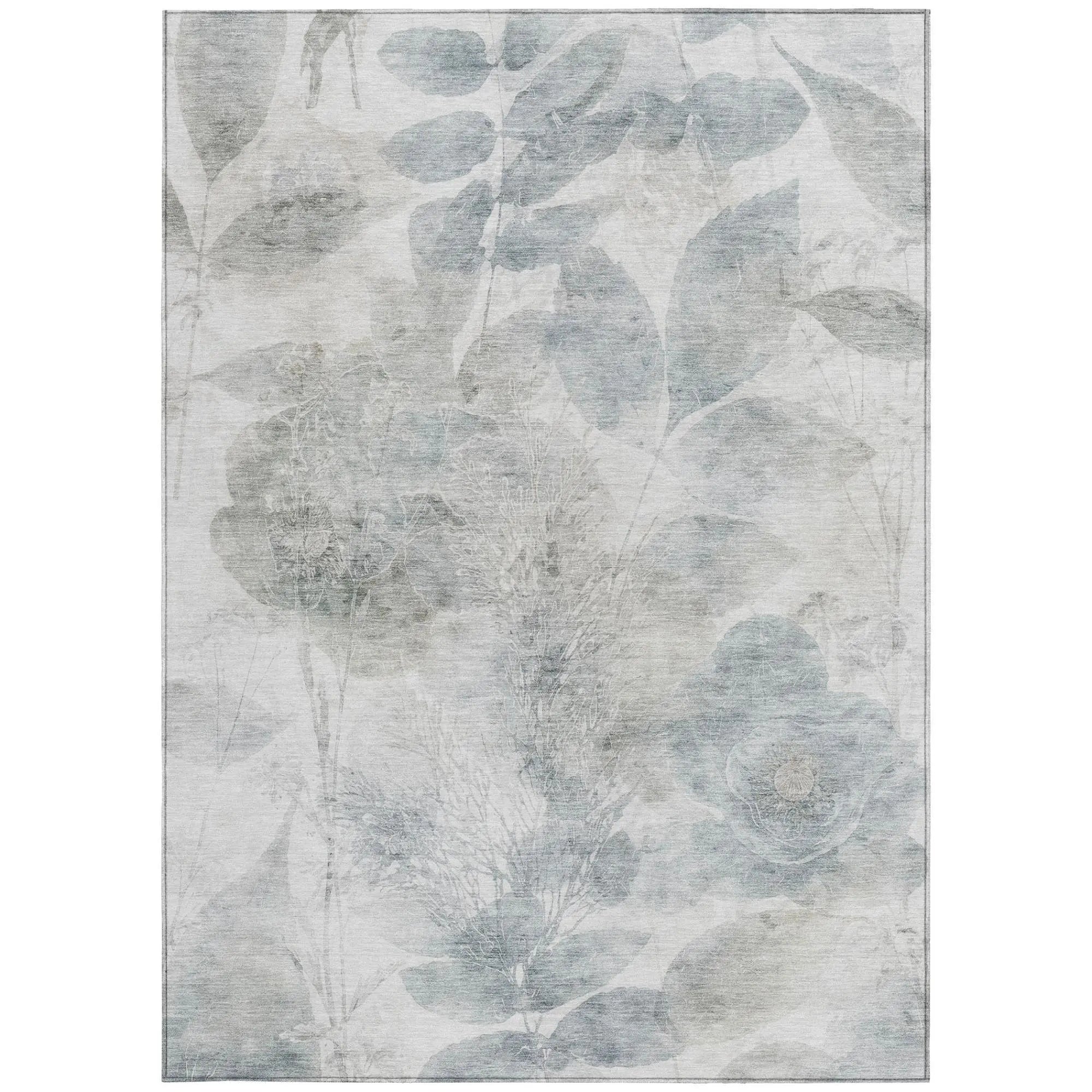 8' X 10' Taupe And Brown Floral Washable Indoor Outdoor Area Rug Homeroots Outdoor