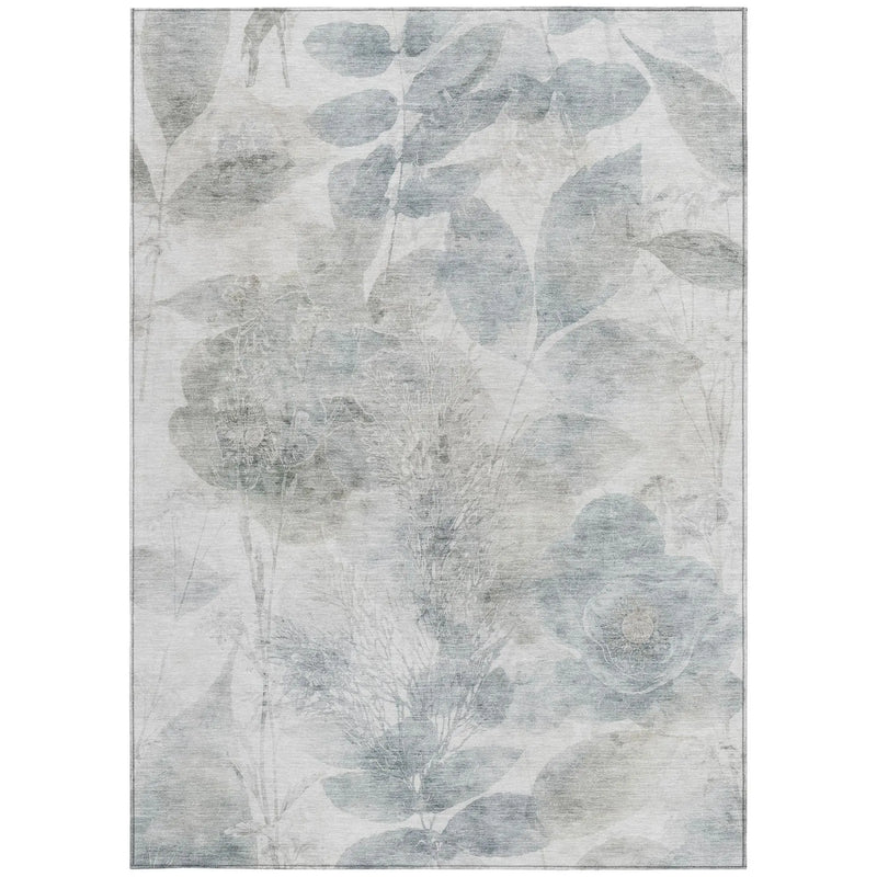 8' X 10' Taupe And Brown Floral Washable Indoor Outdoor Area Rug Homeroots Outdoor