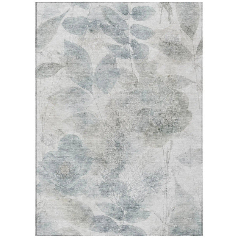 8' X 10' Taupe And Brown Floral Washable Indoor Outdoor Area Rug Homeroots Outdoor