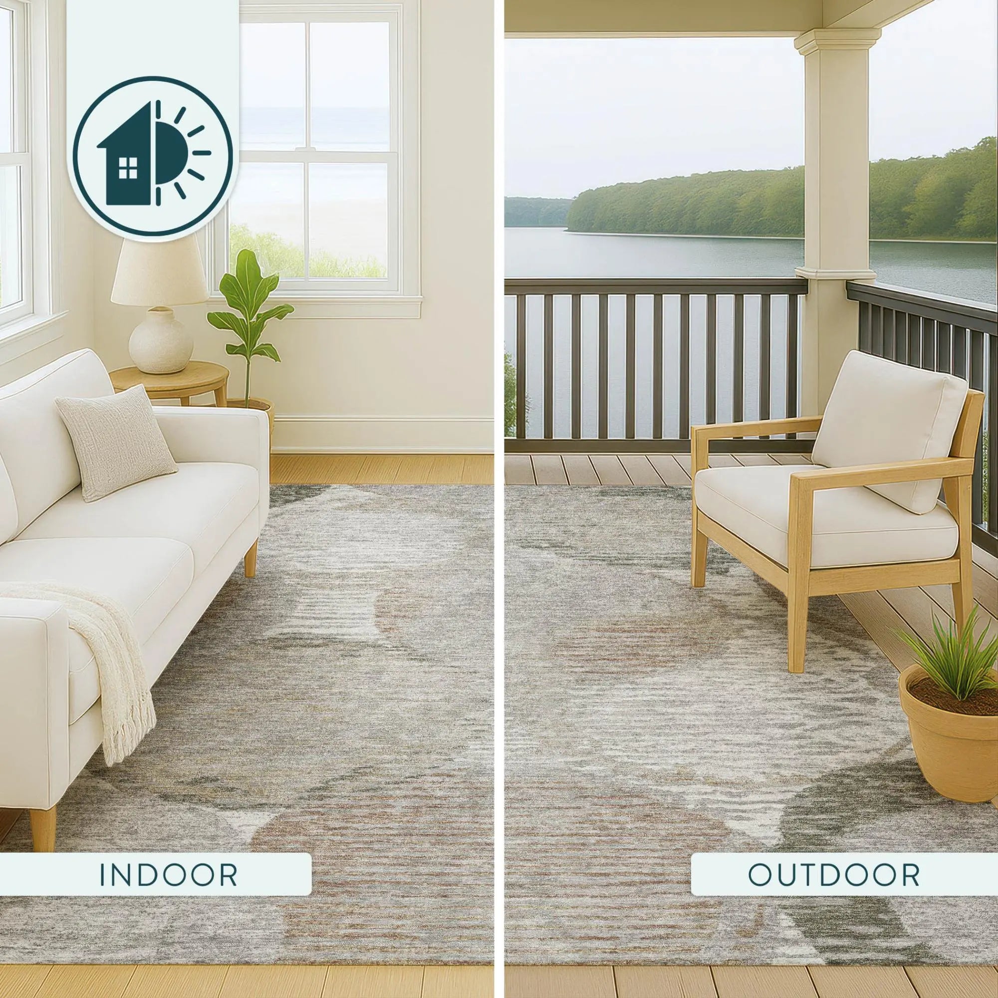 8' X 10' Taupe And Brown Geometric Washable Indoor Outdoor Area Rug Homeroots Outdoor