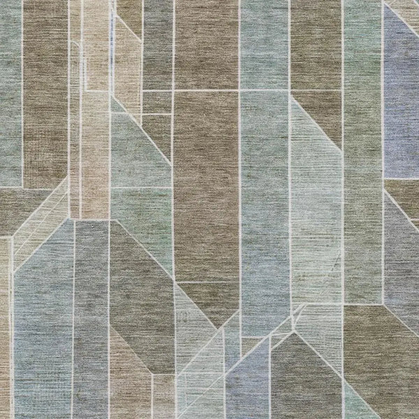8' X 10' Taupe And Brown Geometric Washable Indoor Outdoor Area Rug Homeroots Outdoor