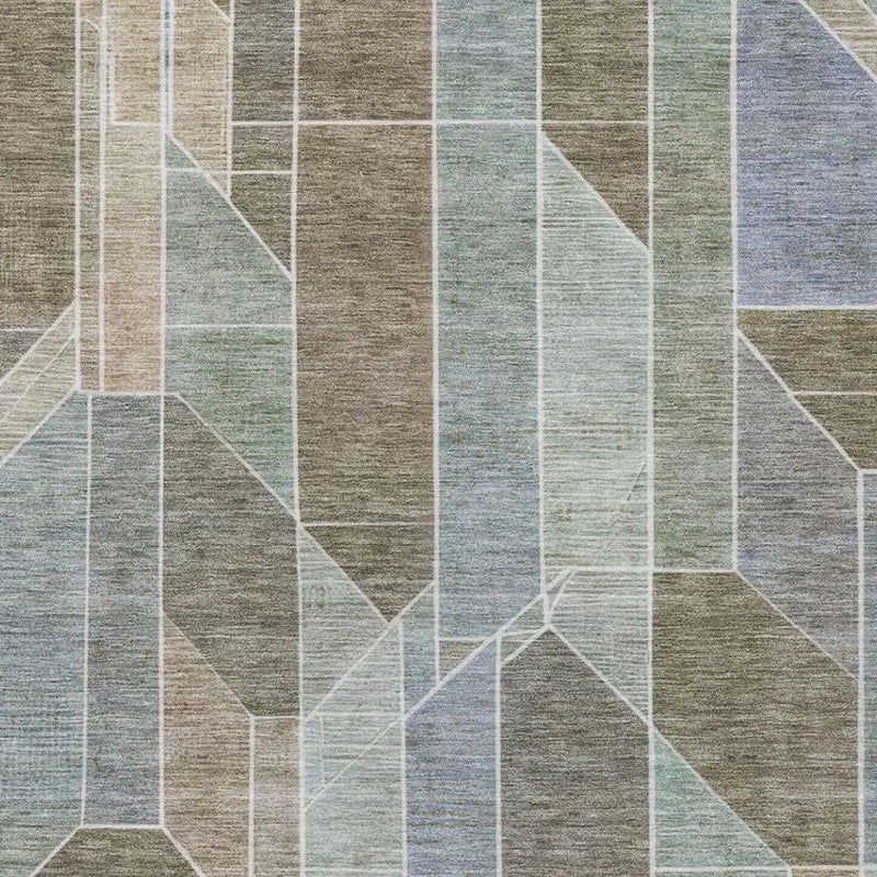 8' X 10' Taupe And Brown Geometric Washable Indoor Outdoor Area Rug Homeroots Outdoor