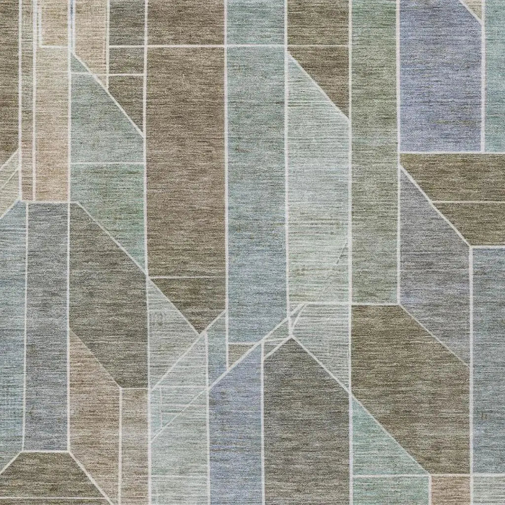 8' X 10' Taupe And Brown Geometric Washable Indoor Outdoor Area Rug Homeroots Outdoor