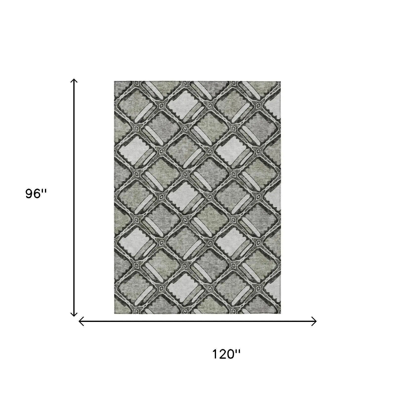 8' X 10' Taupe And Brown Geometric Washable Indoor Outdoor Area Rug Homeroots Outdoor