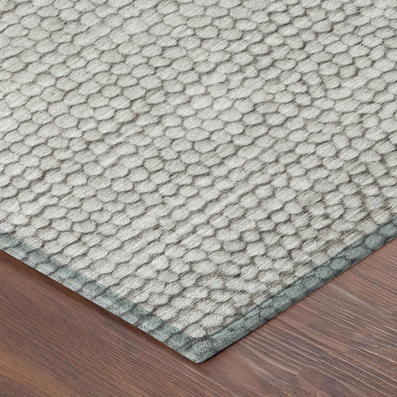 8' X 10' Taupe And Brown Striped Washable Indoor Outdoor Area Rug Homeroots Outdoor