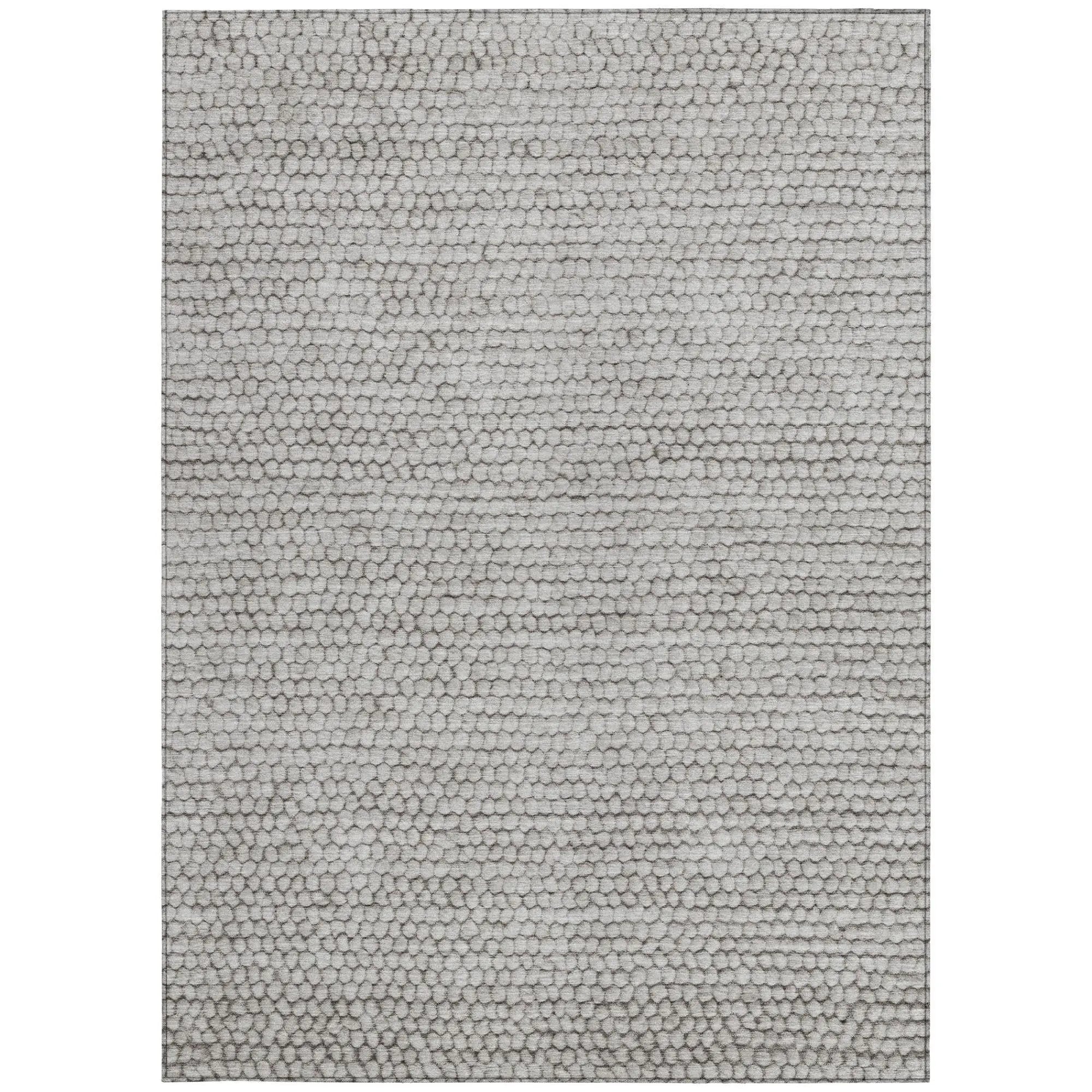 8' X 10' Taupe And Brown Striped Washable Indoor Outdoor Area Rug Homeroots Outdoor