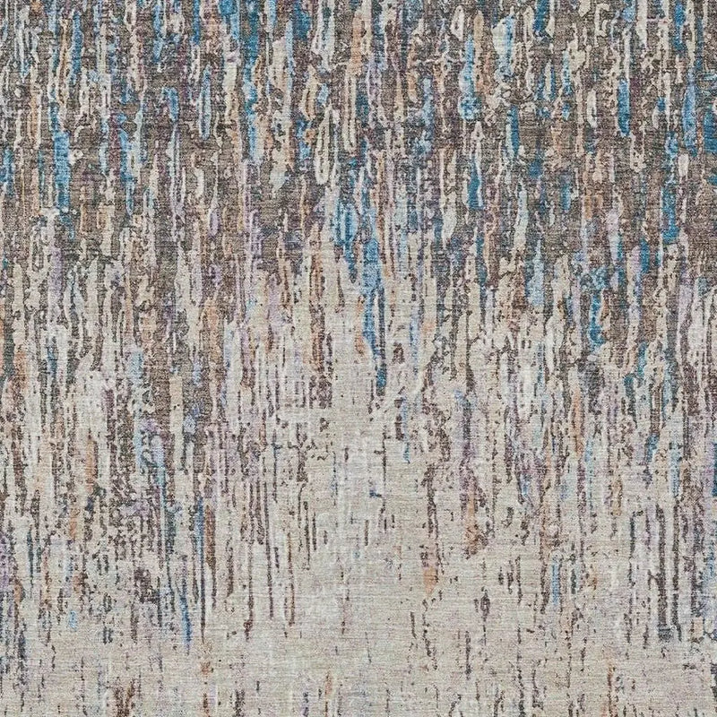 8' X 10' Taupe And Brown Striped Washable Indoor Outdoor Area Rug Homeroots Outdoor