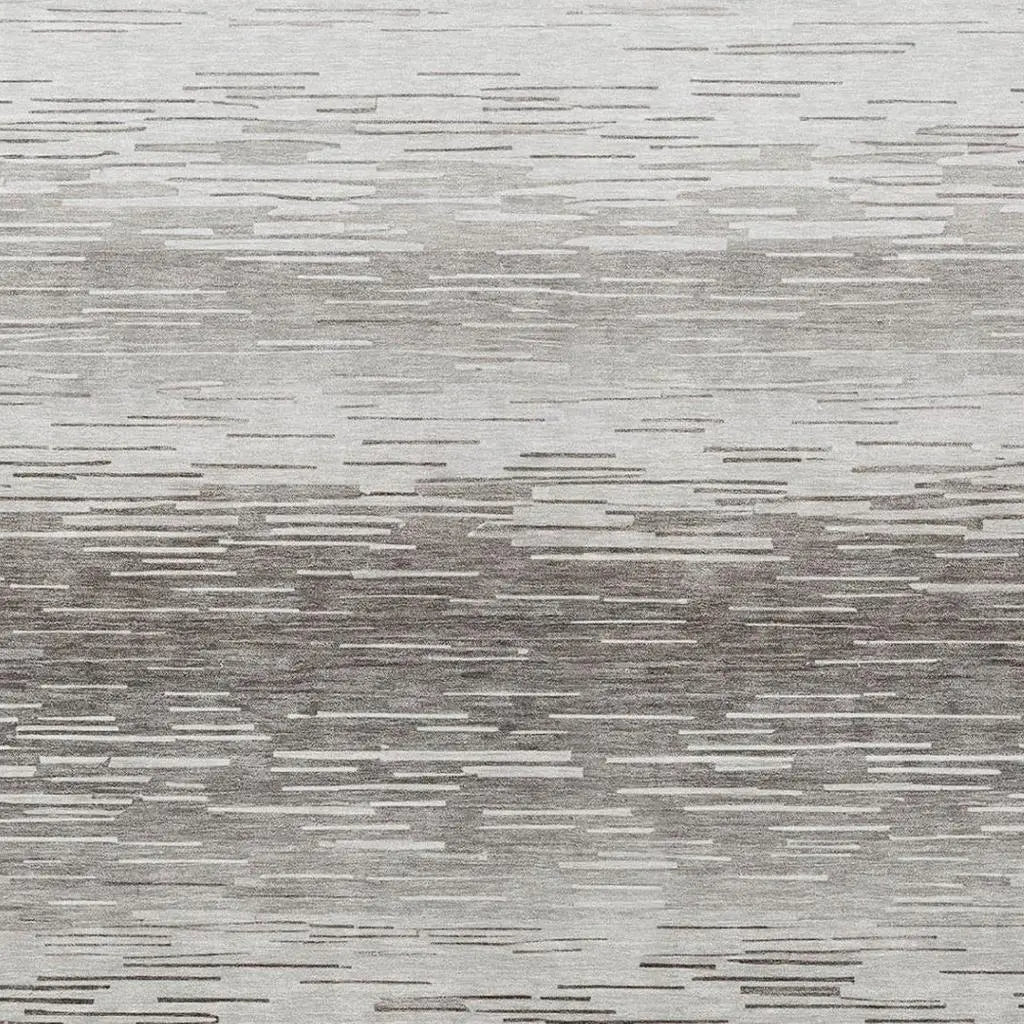8' X 10' Taupe And Brown Striped Washable Indoor Outdoor Area Rug Homeroots Outdoor