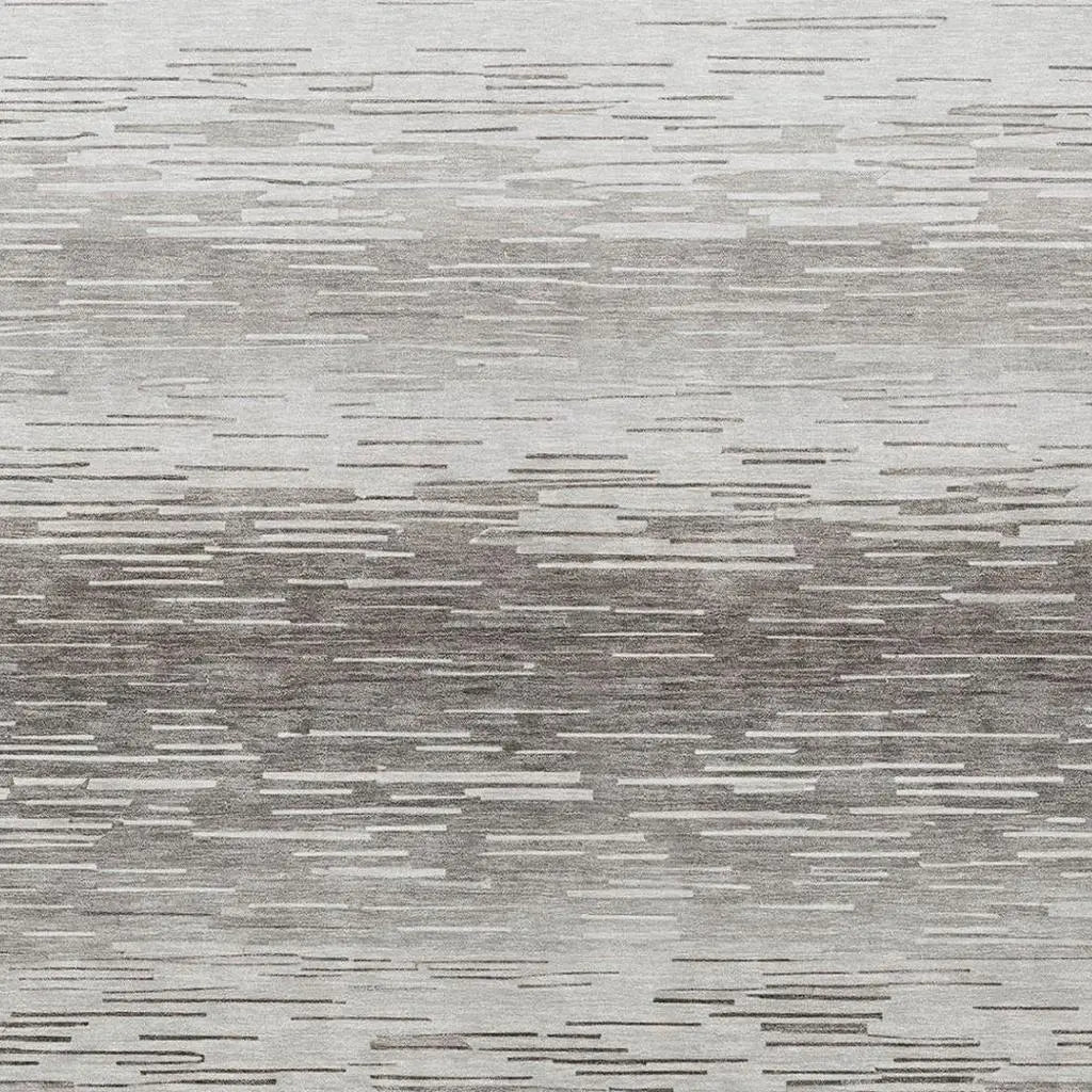 8' X 10' Taupe And Brown Striped Washable Indoor Outdoor Area Rug Homeroots Outdoor