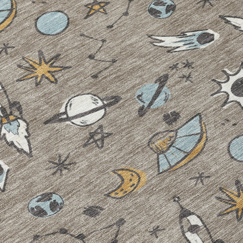 8' X 10' Taupe And Gray Animal Print Washable Indoor Outdoor Area Rug Homeroots Outdoor