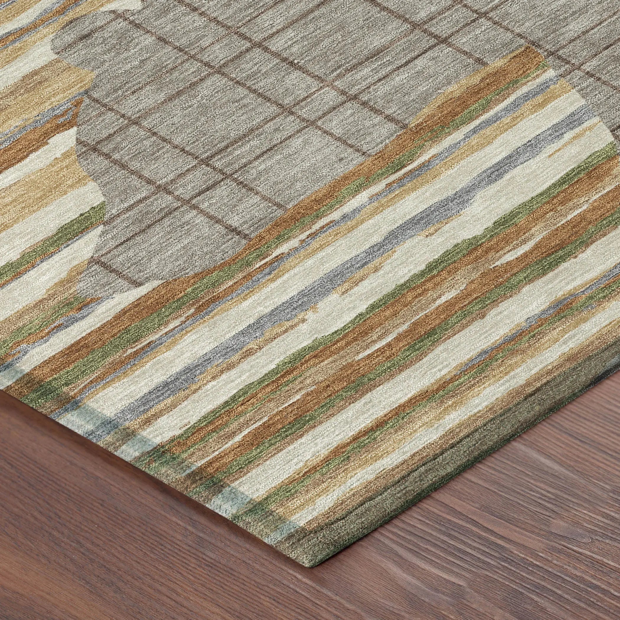 8' X 10' Taupe And Ivory Abstract Washable Indoor Outdoor Area Rug Homeroots Outdoor