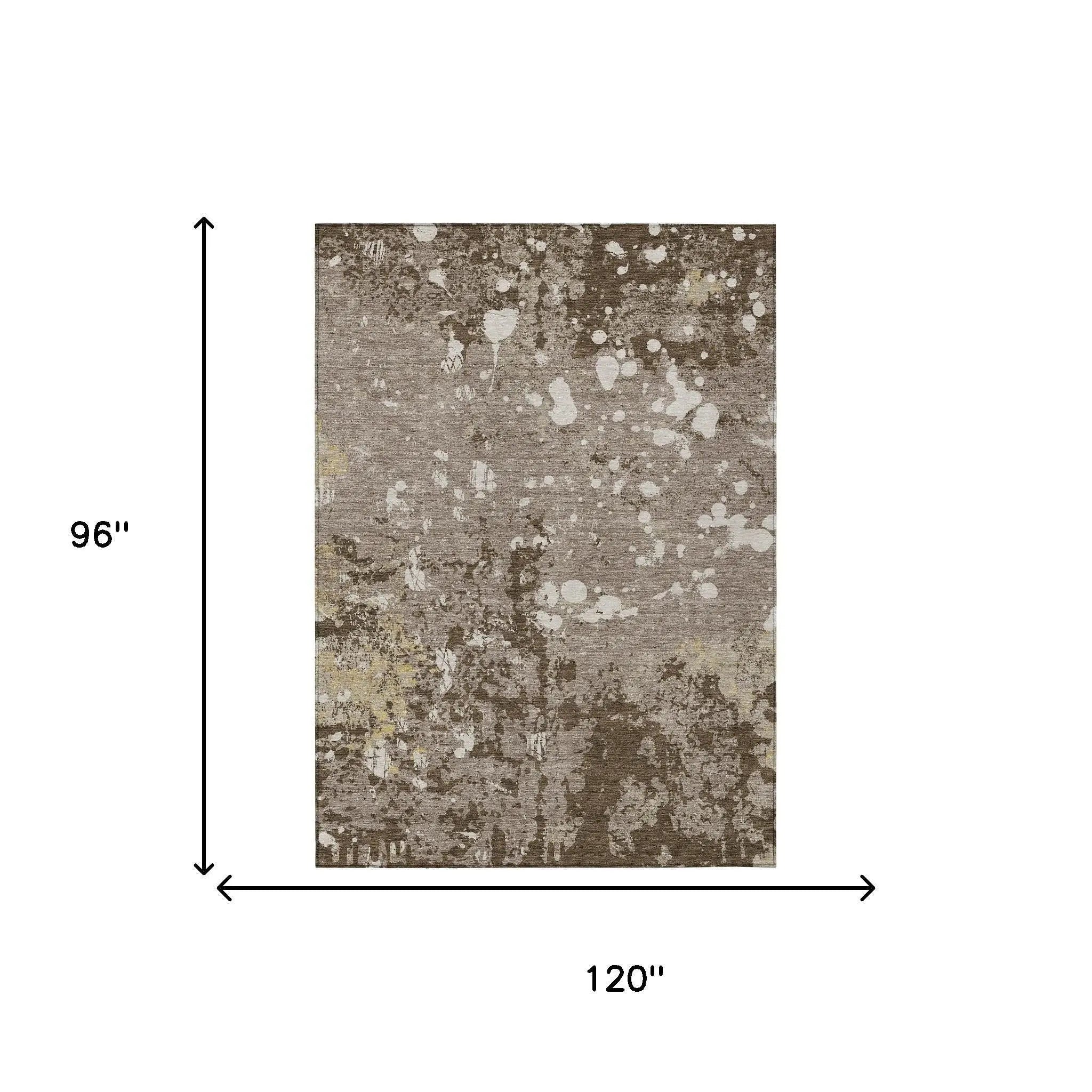 8' X 10' Taupe And Ivory Abstract Washable Indoor Outdoor Area Rug Homeroots Outdoor