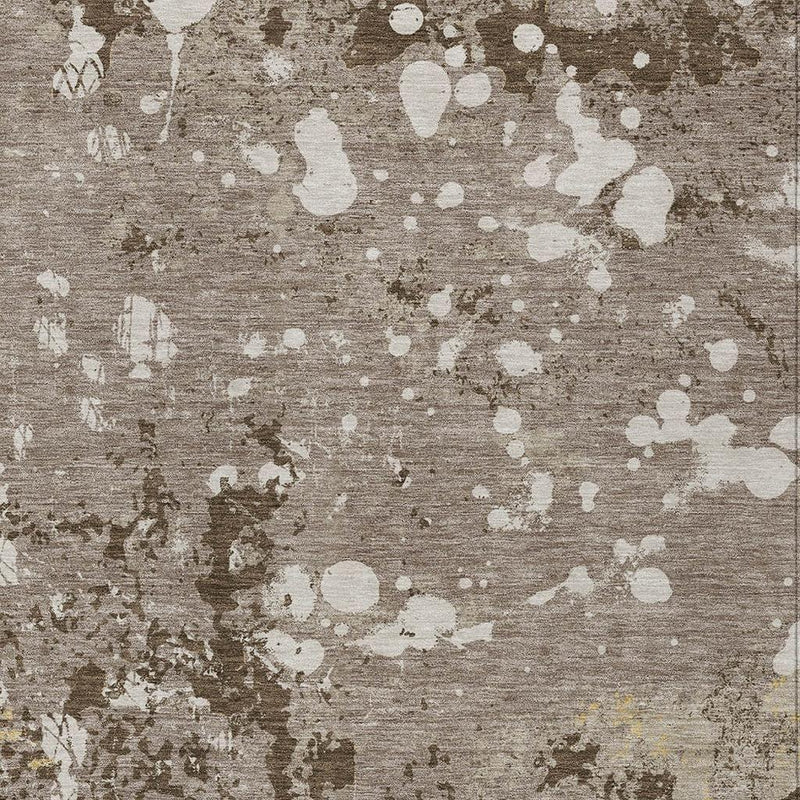 8' X 10' Taupe And Ivory Abstract Washable Indoor Outdoor Area Rug Homeroots Outdoor