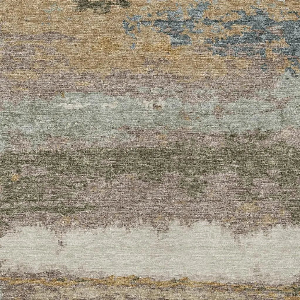 8' X 10' Taupe And Ivory Abstract Washable Indoor Outdoor Area Rug Homeroots Outdoor