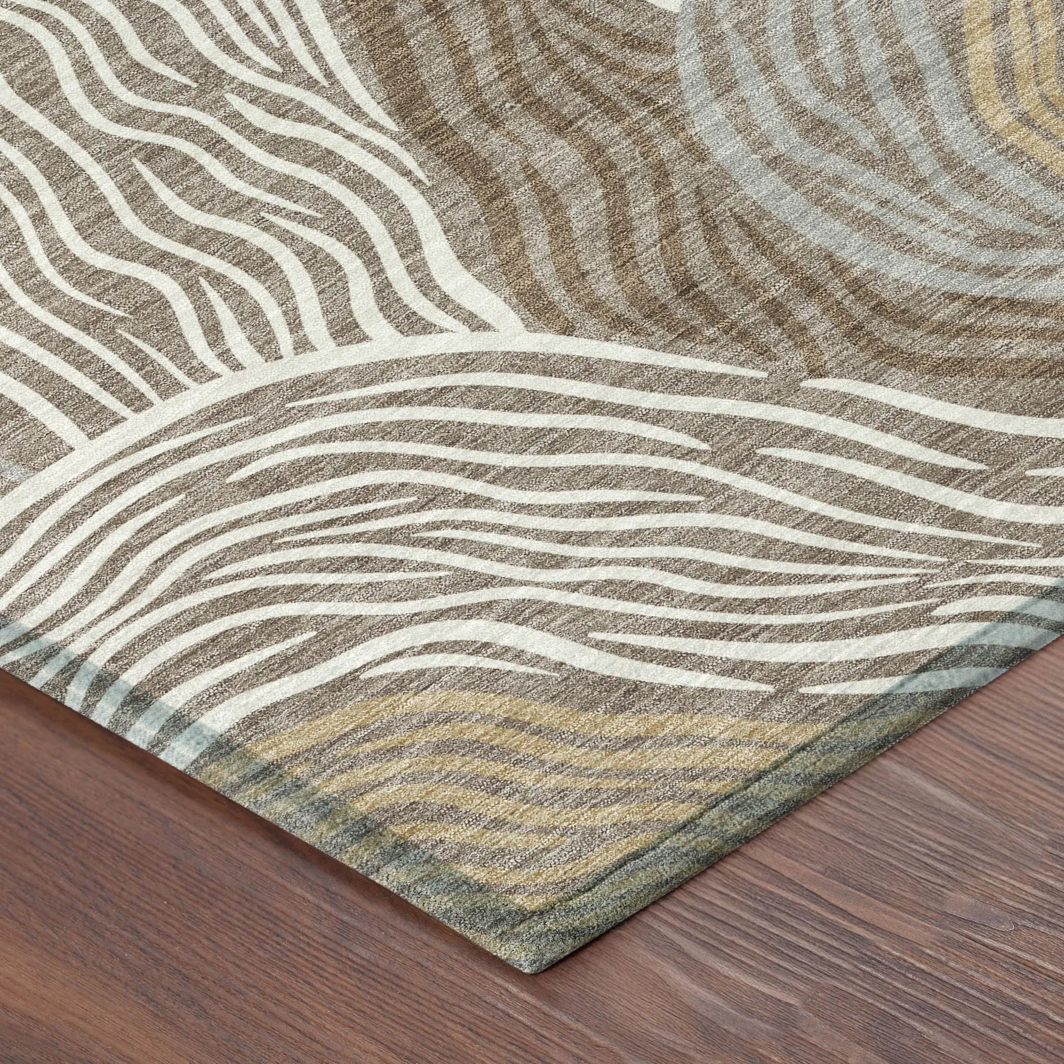 8' X 10' Taupe And Ivory Ikat Washable Indoor Outdoor Area Rug Homeroots Outdoor
