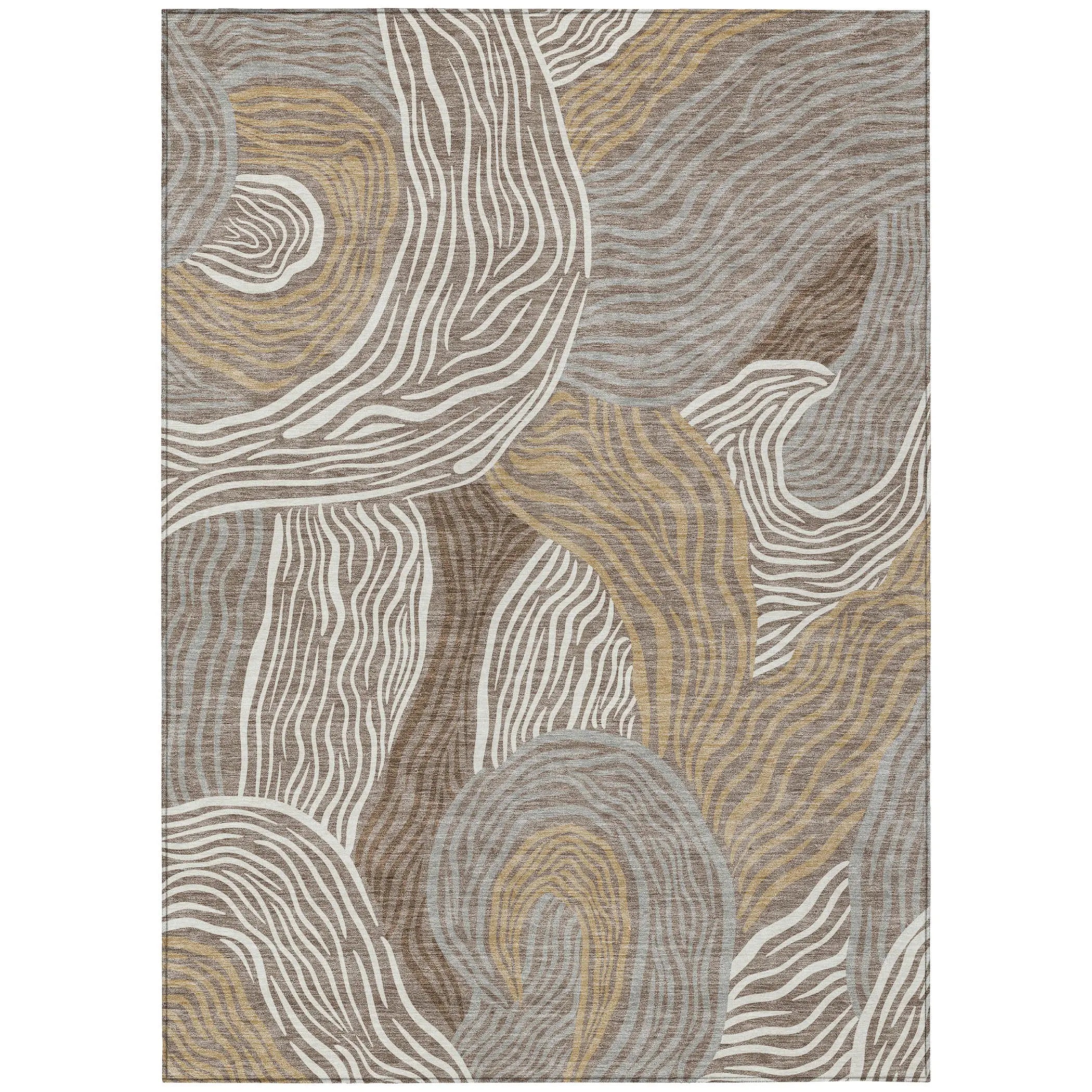 8' X 10' Taupe And Ivory Ikat Washable Indoor Outdoor Area Rug Homeroots Outdoor