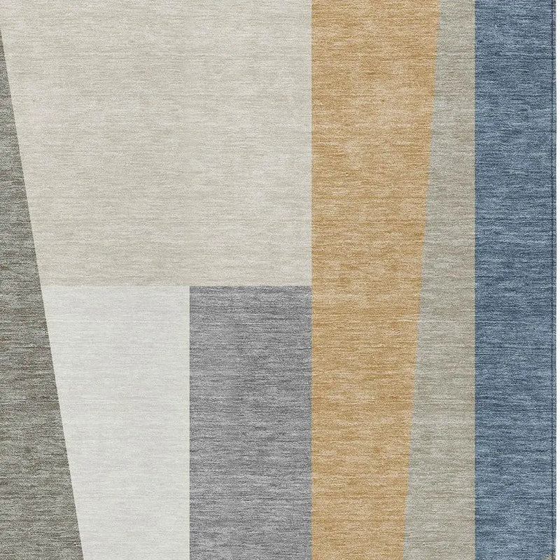 8' X 10' Taupe And Olive Green Geometric Washable Indoor Outdoor Area Rug Homeroots Outdoor