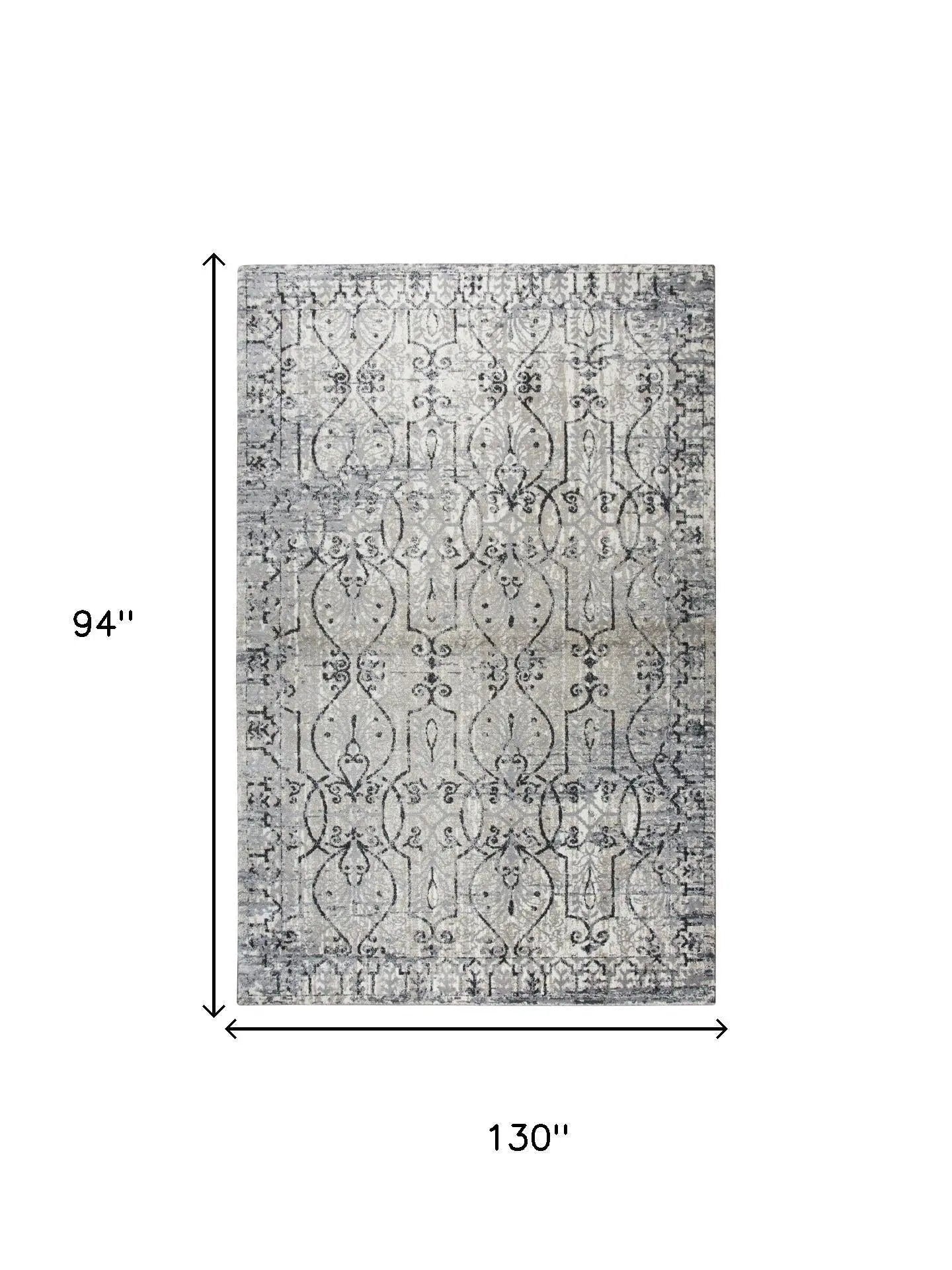 8' X 10' Taupe Natural Gray And Black Oriental Area Rug Homeroots Home Decor