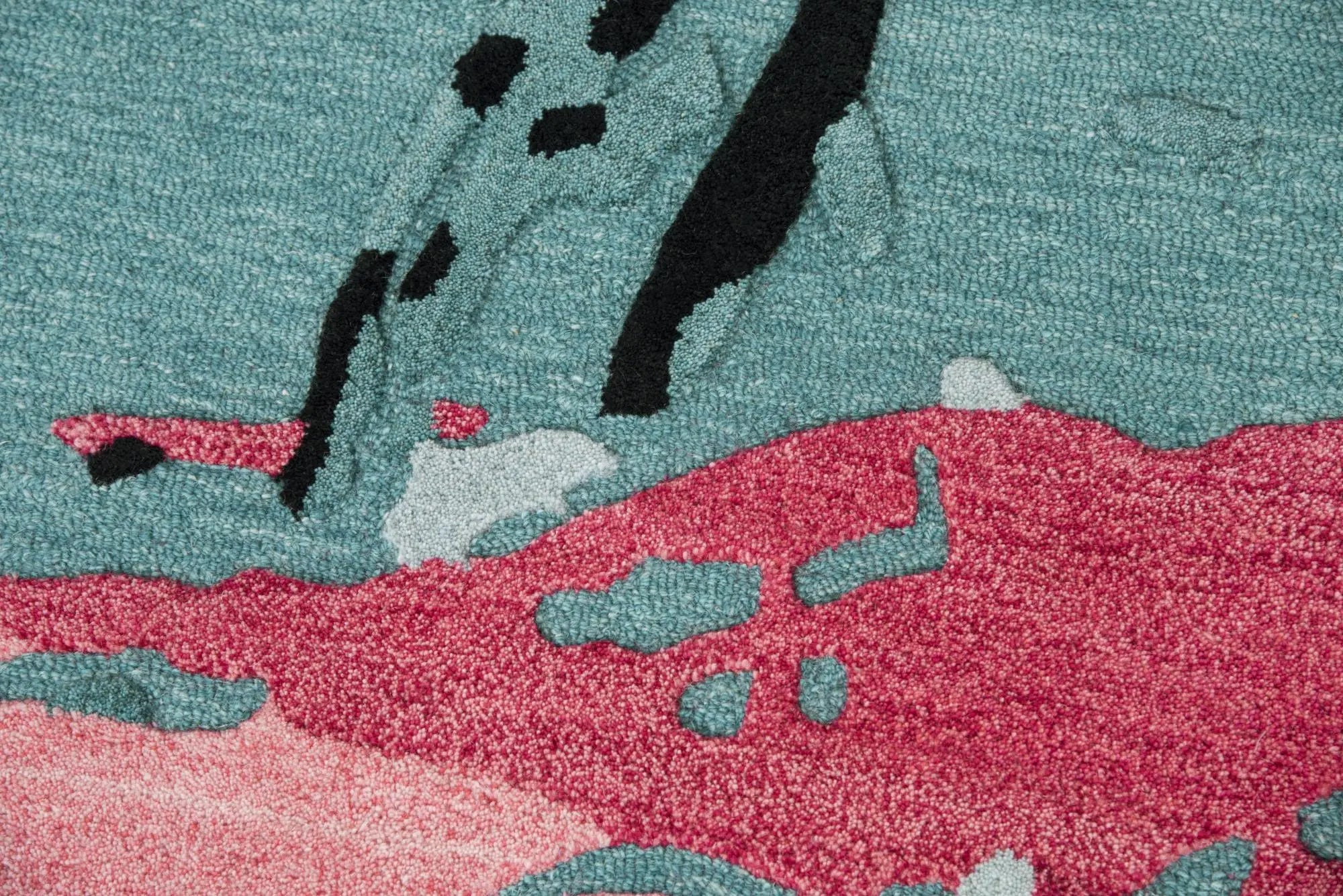 8' X 10' Teal And Blue Wool Abstract Hand Tufted Area Rug Homeroots Home Decor