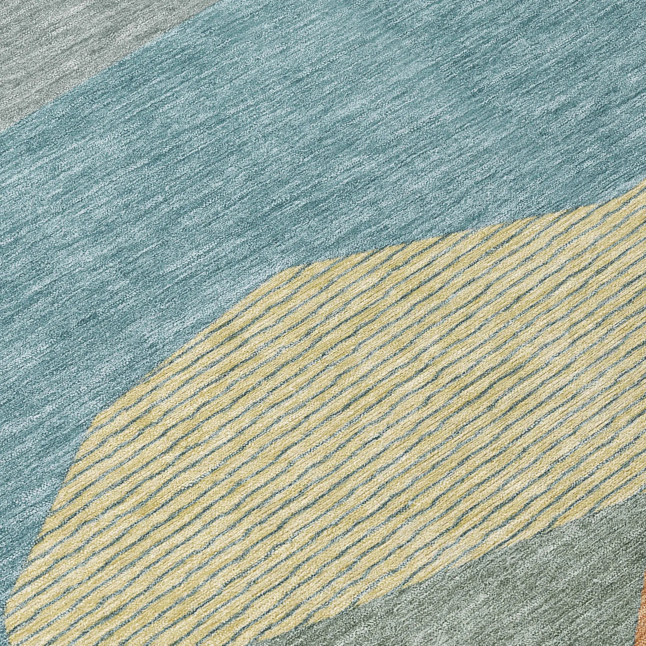 8' X 10' Teal Blue And Aqua Geometric Washable Indoor Outdoor Area Rug Homeroots Outdoor